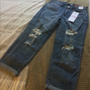 Celebrity pink destructed jeans